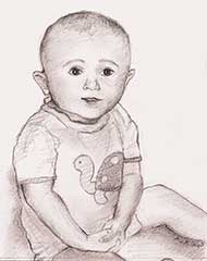 sketch of 9 month old boy