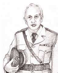 sketch of a police officer from Sri Lanka