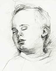 sketch of an 8 month old baby boy