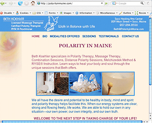 Polarity In Maine home page design