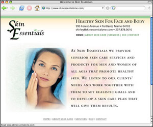 Skin Essentials home page image
