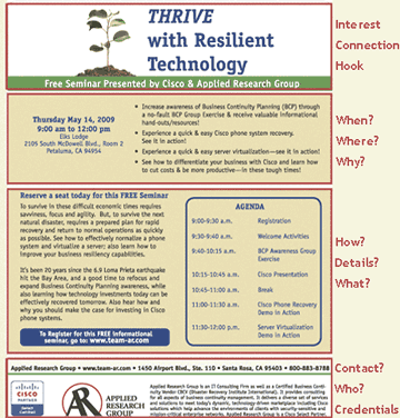 seminar announcement showing how to use alignment to divide space